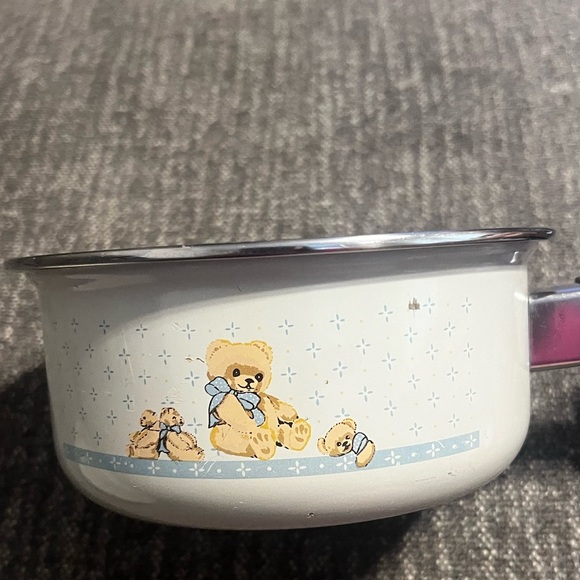 Tienshan Teddy Bear Metal Pot with Lid Vintage Collectors RARE! - Picture 8 of 10